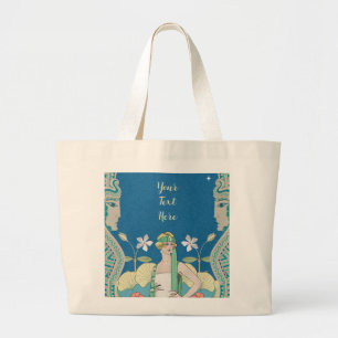 Bolsa Tote Grande Arte Nova Personalizada Antiga Porta da Senhora Az