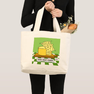 Bolsa Tote Grande Arte suíça engraçada dos desenhos animados do