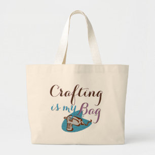 Bolsa Tote Grande Artesanatos Arranjando é meu saco