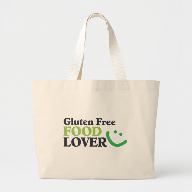 Bolsa Tote Grande Artigos sem glúten do amante da comida (Frente)