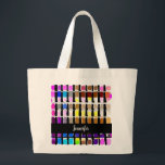 Bolsa Tote Grande Artista de paleta de cores aquáticas modernas<br><div class="desc">Artista de paleta de cores aquáticas modernas Large Tote Bag. Você pode adicionar seu próprio nome para personalizar. Belo saco para todos os seus suprimentos de arte.</div>