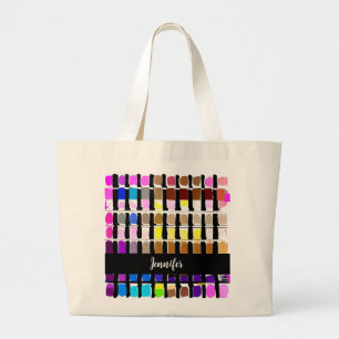 Bolsa Tote Grande Artista de paleta de cores aquáticas modernas