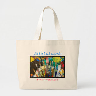 Bolsa Tote Grande Artista no trabalho, pintura de Beware~wet!!!