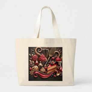 Bolsa Tote Grande Artistas de bolos e pastelaria ، Na moda e prática