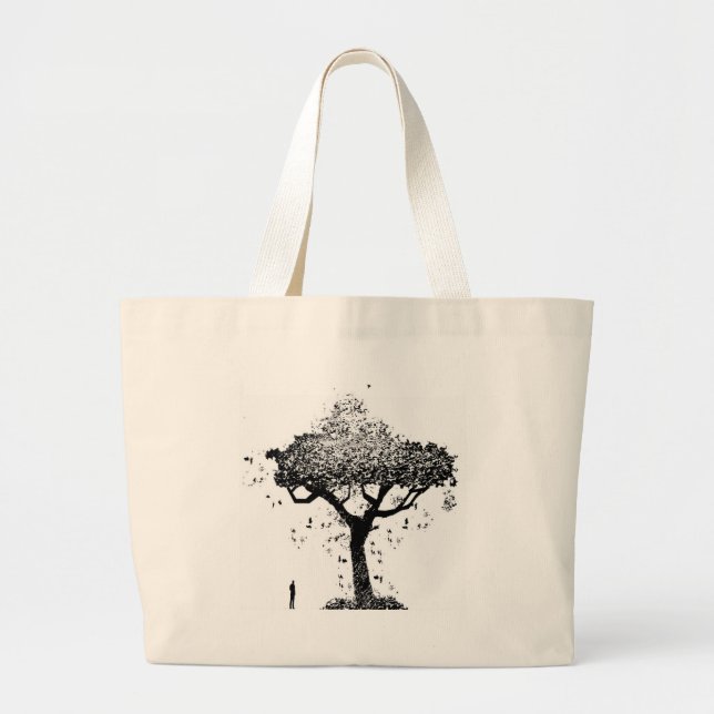 Bolsa Tote Grande Árvore da cinza (Frente)