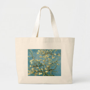 Bolsa Tote Grande Árvore de amêndoa de florescência por Van Gogh