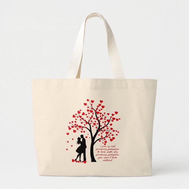 Bolsa Tote Grande Árvore de amor (Frente)