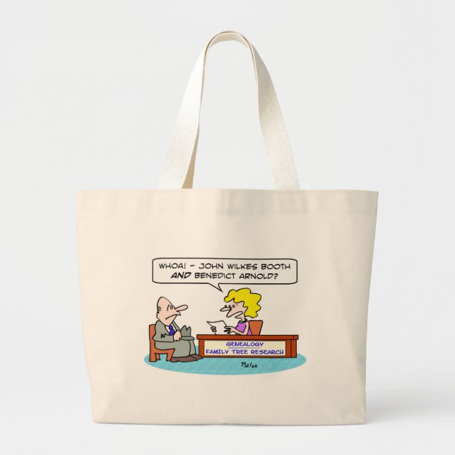 Bolsa Tote Grande árvore genealógica de Benedict arnold da cabine (Frente)