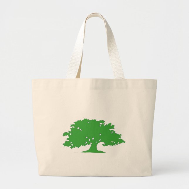 Bolsa Tote Grande Árvore verde (Frente)
