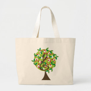 Bolsa Tote Grande Árvores Musculares - Notas de Cereja