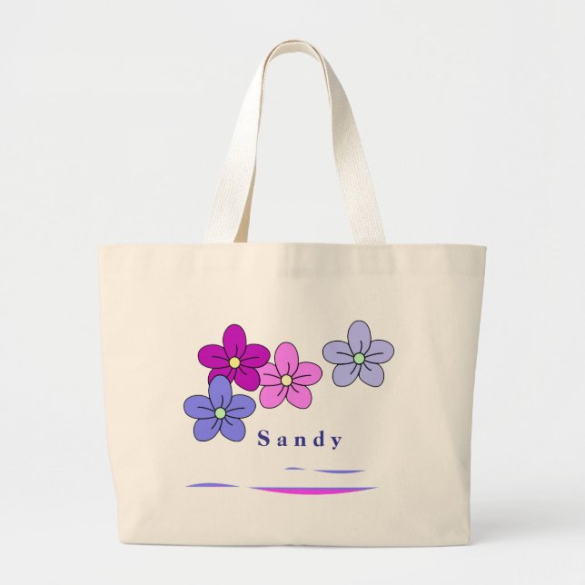Bolsa Tote Grande As bolsas feitas sob encomenda com nomes (Frente)
