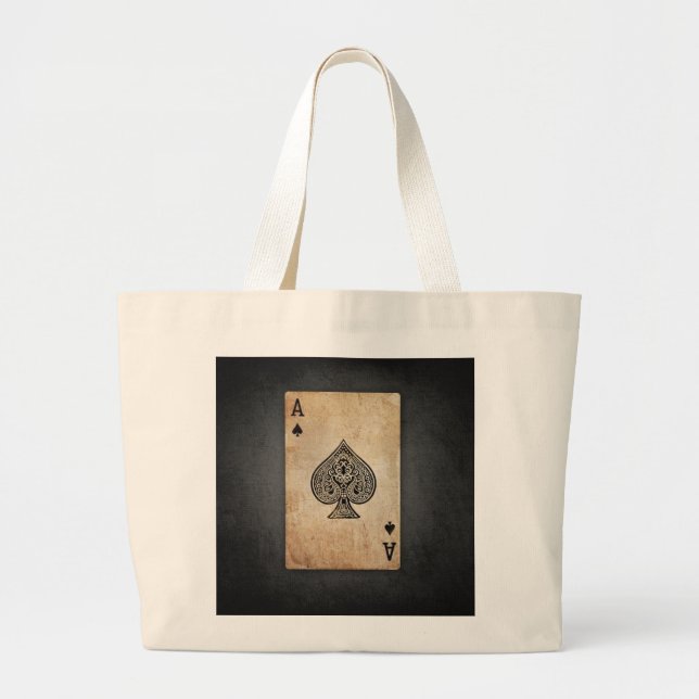 Bolsa Tote Grande Ás de travesseiro decorativo de espadas (Frente)