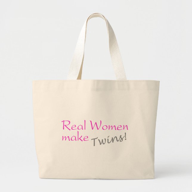 Bolsa Tote Grande As mulheres reais fazem gêmeos (Frente)