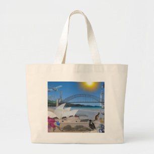 Bolsa Tote Grande As REFLEXÕES da onça Brisbane encontram Sydney