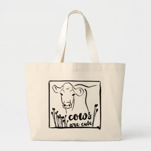 Bolsa Tote Grande As vacas são um desenho bonito