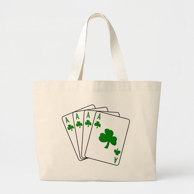 Bolsa Tote Grande Áss do trevo (Frente)