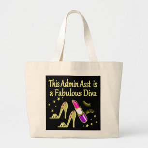 Bolsa Tote Grande ASSISTENTE DE ADMIN DO GLITZY Dourado DIVA DESIGN