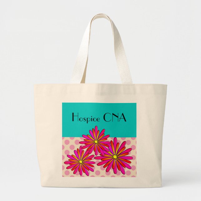 Bolsa Tote Grande Assistente de Enfermagem CNA do Hospital Floral (Frente)