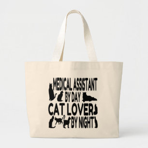 Bolsa Tote Grande Assistente Médico do Cat Lover