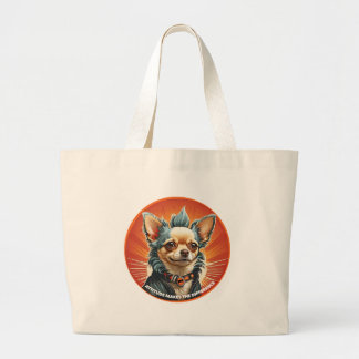 Bolsa Tote Grande Atitude Faz a Diferença pet chihuahua punk