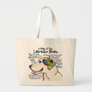 Bolsa Tote Grande Atlas amarelo do cérebro de Labrador