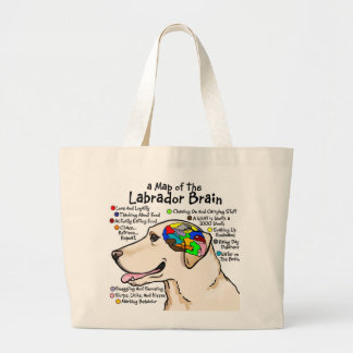 Bolsa Tote Grande Atlas amarelo do cérebro de Labrador