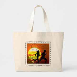 BOLSA TOTE GRANDE ATRAVÉS DO PAÍS, MOTO DE CARIMBO - TENHA DE CORRER
