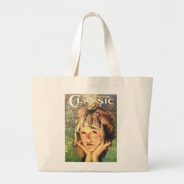 Bolsa Tote Grande Atriz 1918 do filme silencioso de Gladys Brockwell (Frente)