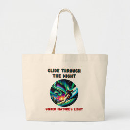 Bolsa Tote Grande Aurora Borealis, Aventura de Esqui Noturno