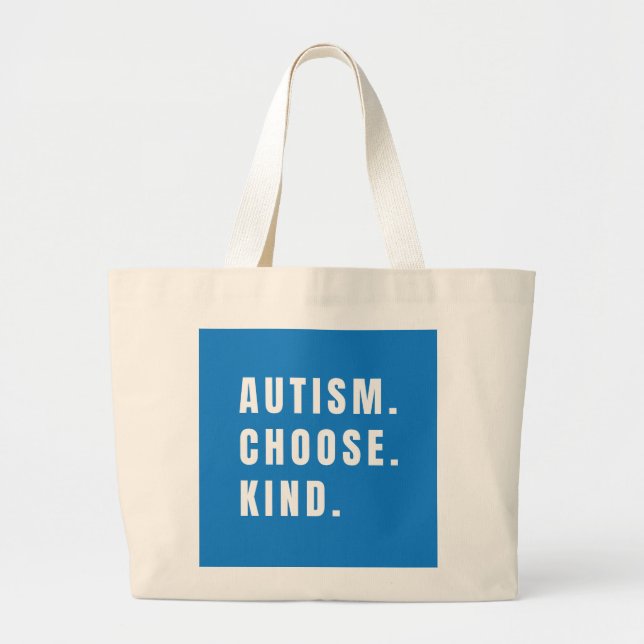 Bolsa Tote Grande autismo escolhe Bolsas e Bolsas modernos (Frente)