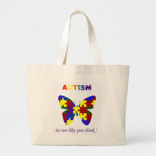 Bolsa Tote Grande Autismo seu não gosto você pensa o saco