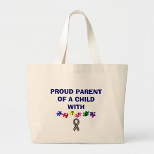 Bolsa Tote Grande autismprimarywb, 7715_1_b, PAI ORGULHOSO de A CH