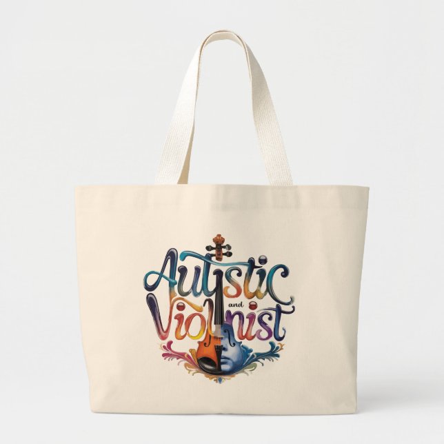 Bolsa Tote Grande autistic and violinist (Frente)