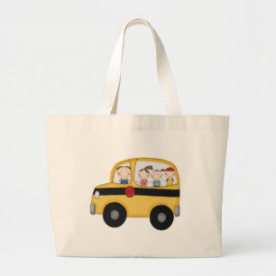 Bolsa Tote Grande Auto escolar com t-shirt e presentes dos miúdos