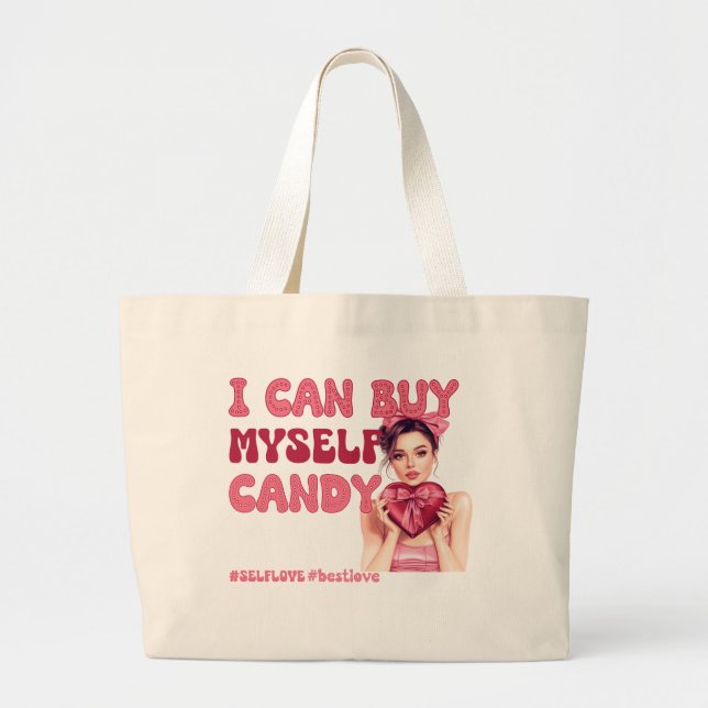 Bolsa Tote Grande Autoamor do dia de os namorados (Frente)