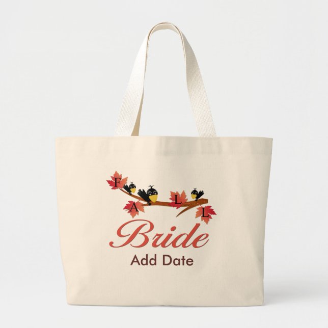 Bolsa Tote Grande Autumn Leaves Caiam Noiva (Frente)