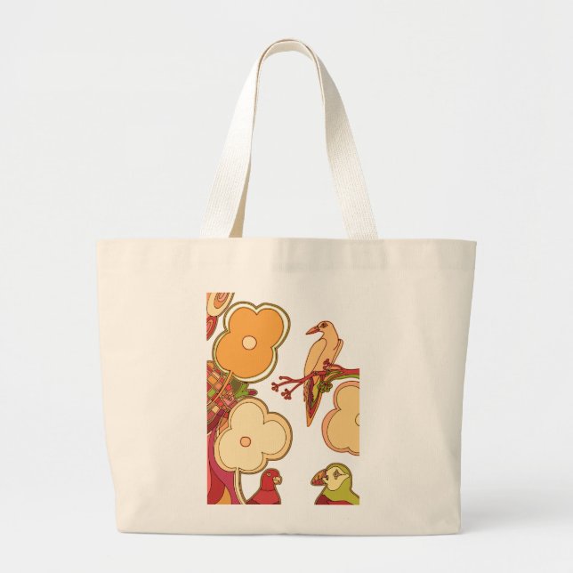 Bolsa Tote Grande Aves Whimsical (Frente)