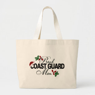 Bolsa Tote Grande Azevinho orgulhoso da mamã da guarda costeira