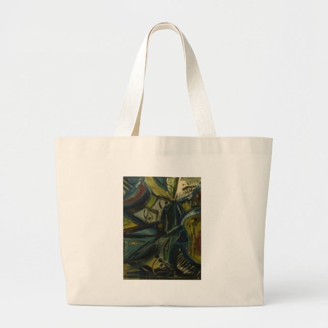 Bolsa Tote Grande Azul Abstrato (Frente)