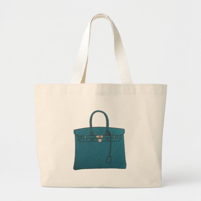Bolsa Tote Grande Azul da sacola de Birkin (Frente)