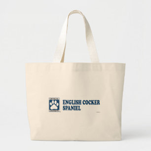 Bolsa Tote Grande Azul de cocker spaniel do inglês