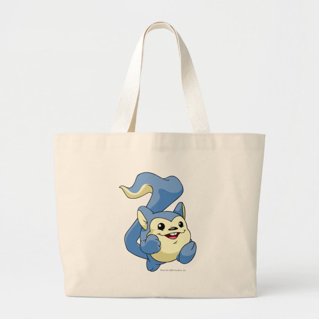 Bolsa Tote Grande Azul de Meerca (Frente)