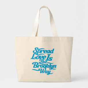 Bolsa Tote Grande Azul do amor de Brooklyn