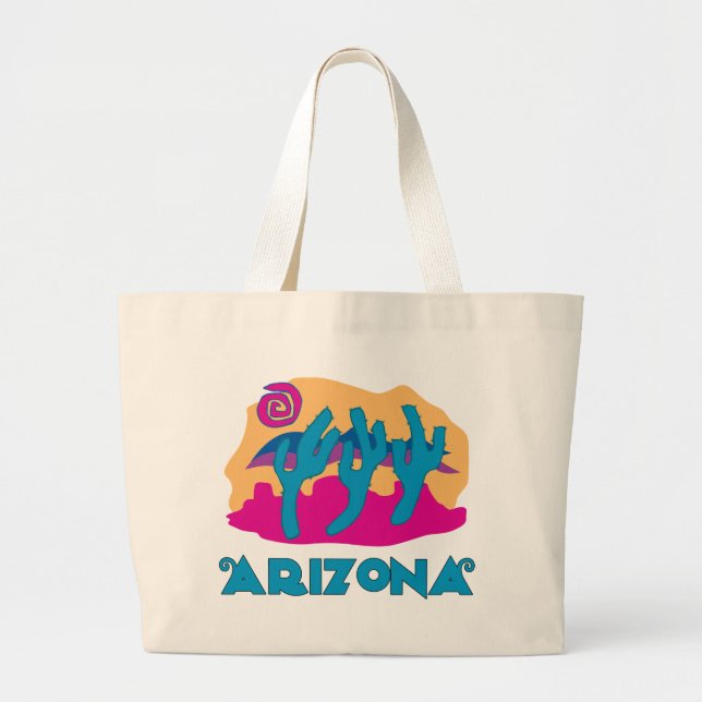 Bolsa Tote Grande Azul do deserto da arizona (Frente)