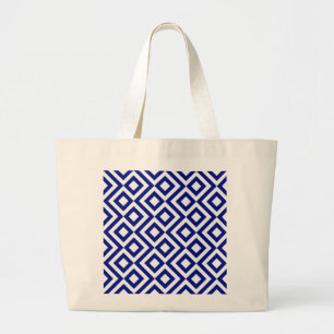 Bolsa Tote Grande Azul e Branco Meander