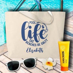 Bolsa Tote Grande Azul piscina