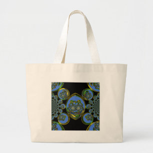 Bolsa Tote Grande Azul retrô