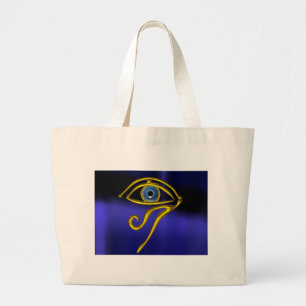 BOLSA TOTE GRANDE AZUL TALISMAN/OLHOS DE HORO DOURADO