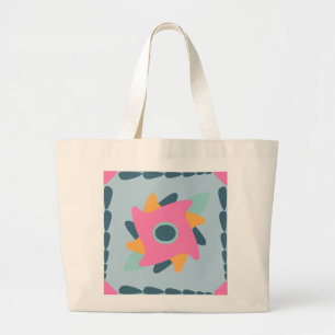 Bolsa Tote Grande Azulejo colorido decorativo