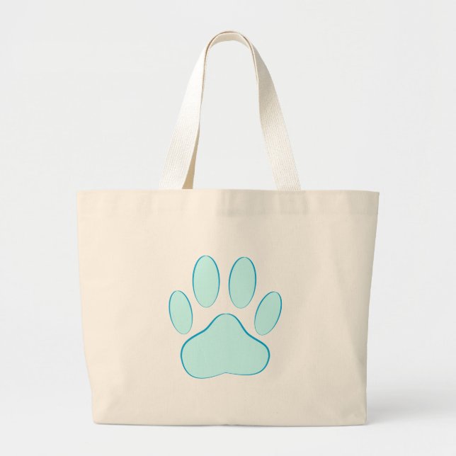 Bolsa Tote Grande Baby Blue Dog Pawprint (Frente)
